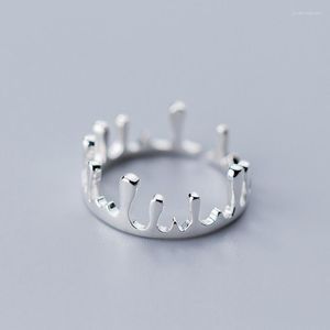 Klusterringar mloveAcc 925 sterling silver droppar form kvinnor ring krona för lady flickor kostym smycken