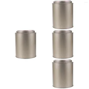 Storage Bottles 4 PCS Airtight Food Container Containers Lids Metal Kitchen Canister Coffee Glass Jars