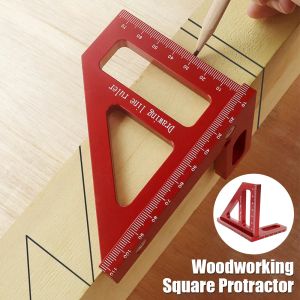 Strumento di misurazione Lega di alluminio Goniometro quadrato per la lavorazione del legno Righello per triangoli ad alta precisione Righello per mitra