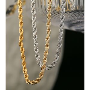 Minimalistische Metallkette, gedrehte Halskette, Statement-Halsband aus Edelstahl, Schmuck, Mode, neues Bijoux-Geschenk, wasserdicht