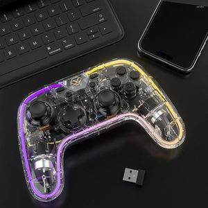 Oyun Denetleyicileri RGB Denetleyici Turbo İşlev Şeffaf Kablosuz Gamepad Özel Uygulama Bluetooth Switch PC/Lite için Uygun