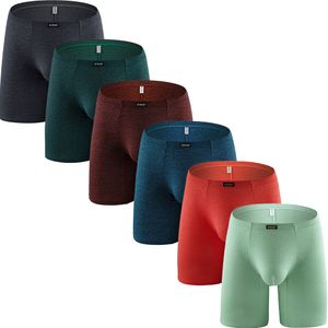 Mutande iKingsky Boxer da uomo traspiranti a gamba lunga Slip sexy da rigonfiamento No Pantaloncini da corsa Biancheria intima Custodia senza cuciture sotto le mutandine 230515