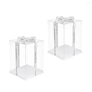 GRESTO DE GREST 2 PCS Caixa de bolo de bolo transparente contêiner de sobremesa recipientes de doces Caixas de embalagem vazias O bebê embalagem bebê