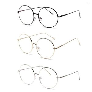 Sunglasses Women Men Oversized Metal Vision Care Round Glasses Optical Eyeglasses Frame Spectacles