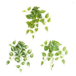 Decorative Flowers Fake Leaves Vines Artificial Hanging Plants Leaf Wreath Indoor Outdoor Wall Home Room Garden Pot Party Window Porch