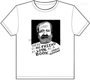 Camisetas masculinas Ernest Hemingway Friends Books T-shirt Tee Phot