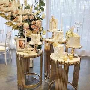 Party Decoration 3pcs/Set) Gold Metal Backdrop Frame Wedding Arch rostfritt stål Flower Stand för Yudao463