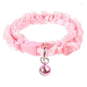 Dog Collars Cute Pet Collar Lovely Cat Lace With Bell Adjustable Buckle For Puppy Supplies Small Chihuahua