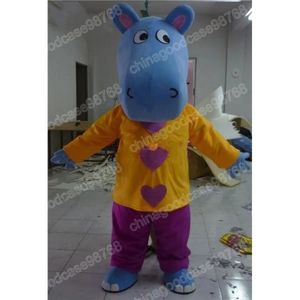 Performance Hippo Mascot Costume High quality Carnival Festival dress Halloween Christmas Unisex Outdoor Advertising Outfit Suit