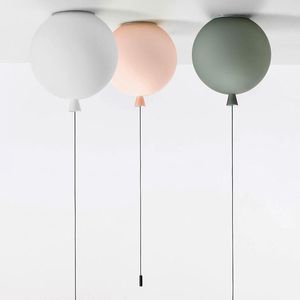 Lampadari Lampada da soffitto a palloncino di colore nordico Macarone Camera dei bambini smerigliata Semplice arredamento camera da letto moderno Luci a led