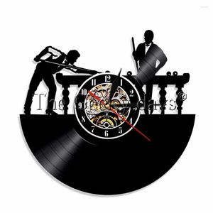 Wall Clocks Billiards 3D Record Clock Sport Pool Table Players Billiard Room Decor