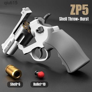 Gun Toys ZP5 Revolver Shell Throw Soft Bullet Gun Semi-Auto Burst Dart Blaster Toy Gun For Children T230515