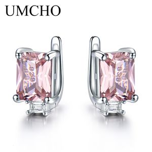 Ear Cuff UMCHO Solid 925 sterling silver clip earrings female roses pink morganite gemstones engagement fashion jewelry gifts 230512