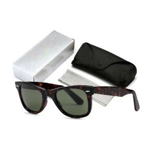 Wayfarer Luxury Square Solglasögon Herr Dam Acetat Ram med Ray Glass Linser Solglasögon för Malebl1g