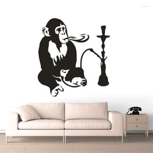Wall Stickers Home Interior Decoration Hookah Relax Arabic Removable Funny Monkey Mural With Decals