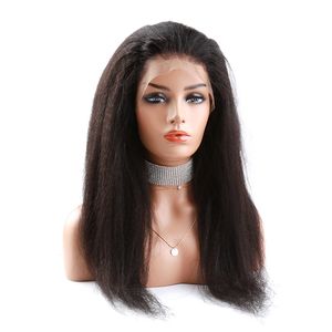 Kinky Straight 13X6 Lace Front Wigs HD Human Hair With Curly Baby Hair For Black Woman Pre Plucked Italian Yaki Lace Front Hair Wigs Hairline Natural Hairline SALE