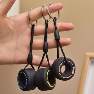 New Creative Cartoon Simulation Small Tire Keychain Fashion Unisex Car Key Ring Pendant Gift for Car Lovers Key Chain Ornaments