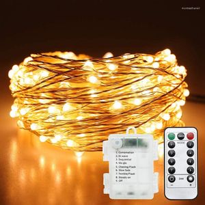 Strings Battery/Remote Christmas Fairy String Lights 8 Modes 10m 100Leds Twinkle Star Light For Year Bedroom Indoor Home Decoration