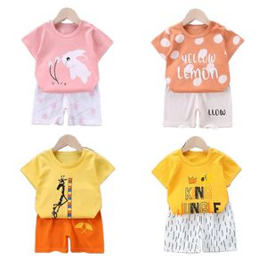 Clothing Sets Childrens Summer Shortsleeved Suit Boys Girls Infant Baby Casual Short Sleeved Shorts Twopiece 230512