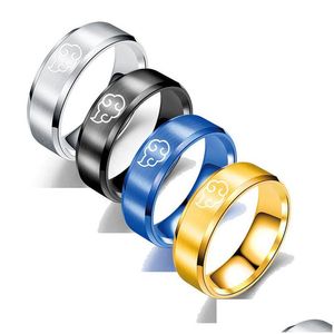 Band Rings Cosplay Cloud Japanese Style Animation Ring Stainless Steel Jewelry Titanium Mens Drop Delivery Dhgarden Dhbx3