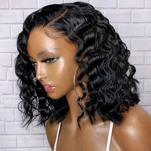 13x4 Deep Wave Lace Front Human Hair Wig For Women 130% Bleached Knot Honey Blonde Ombre Color Remy Brazilian Plucked Slove