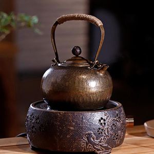 Teaware 1000 ml kinesisk handgjord koppar vattenkokare för gasstopp tekannor ceremoni Set Milk Oolong Tea Tie Guan Yin Jasmine Teaware Type