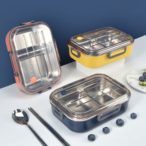 Bento Boxes Ошибочная сталь изолированная ланч -коробка Студенческая школьная школьная коробка для ланча Бенто Бенто продовольственные контейнеры для хранения завтрака коробки для завтрака 230515