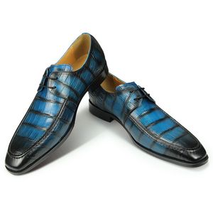 Erkek damat gerçek inek deri ayakkabı iş resmi ayakkabıları şık derbi elbise ayakkabıları el yapımı ofis günlük rahat ayakkabılar