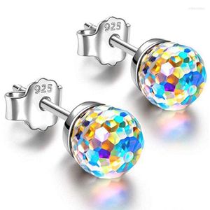 Studörhängen färgglada tjejer 6mm strass boll örhänge smycken kristall enkla kvinnor multicolor charmig