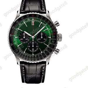 Fashion Chronograph Luxury Watch Navitimer B01 Mens Watches عالية الجودة Montre de Luxe All Dial Work Leather Listrap Wristwatches رائعة XB010 C23