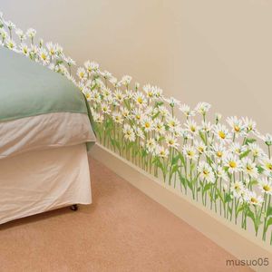 Kids' Toy Stickers Daisy Wall Sticker Grass Baseboard Stickers Flower Weed Mural Decals for Kids Room Baby Bedroom Nursery Kitchen Home Decoration