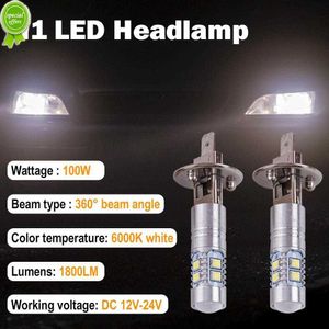 Yeni 2pcs H1 LED far ampulü 6000K 100W yüksek düşük kirişli ampuller sürüş kamyonu sis otomatik ışık SUV far beyaz araba q6p5