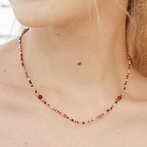 Catene ZMZY Semplice collana di perline per le donne Collane in pietra naturale Miyuki Seed Beads Choker Fashion Jewellery