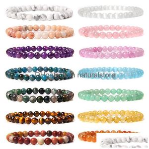 Pedra natural de 6 mm de contas de 6 mm várias cores pulseiras para homens homens quartzo agates Garnet Sunstone