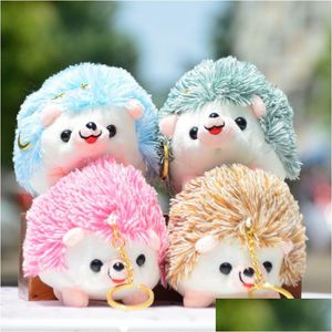 Anahtarlıklar Landards sevimli 12cm karikatür kirpi oyuncakları anahtar zincir çanta çanta kolye peluş oyuncak doldurulmuş hayvanlar desen dağıtım moda acces oteso