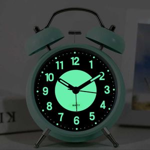 Desk Table Clocks Silent Non-Ticking Analog Quartz 4 Inches Battery Operated Twin Bell Loud Alarm Clock with Backlight for Bedroom AA230515