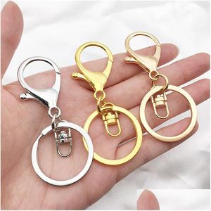 Key Rings 5Pcs Ring Lobster Clasp Hook With Chain 30Mm Long 70Mm Split Keychain For Diy Supplies Jewelry Making 1189 Q2 Drop Delivery Otag3