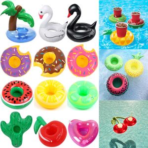 Inflatable Floats Tubes 1PC table Float Cup Pad Swimming Pool Drink Cup Stand Holder Cute Drink Pool Mat For Kids Toy Summer Pool Party P230516