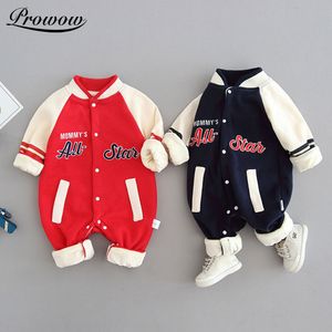 Rompers Baju bayi laki laki kain perca kombinezon huruf seragam bisbol untuk baru lahir keseluruhan monyt musim semi gugur 230516