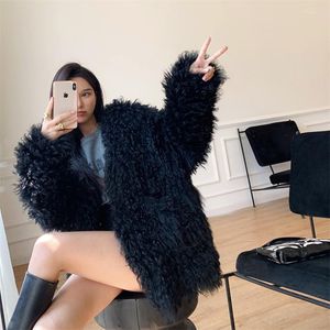 Women's Jackets 2023 Winter Long Teddy Jacket Warm Thick Wool Fur Coat Plush Leisure