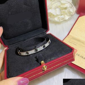 Bangle v Gold Designer Bracelets najlepsza wersja klasyczna czarna agat platyny rozmiary 1619 z pudełkową biżuterią dostarczającą DHD7T