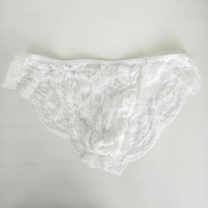 Underpants 2023 Mens Pouch Bikini Sexy Lace Underwear Floral WHITE