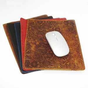Double Sided Cowhide Mouse Pad Rectangle Leather Computer Mouse Mat for Working or Gaming