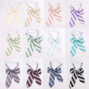 Bow Ties Ladies Large Bowtie Casual Striped Tie For Women Uniform Collar Feminine Knot Student Cravats Girls Bowties