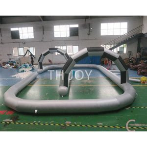 Akcesoria bezpłatne statek powietrza do drzwi! 12x6x2M Informowany o zewnątrz Go Kart Air Track Oxford Inflatible Race Track na sprzedaż