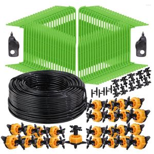 Watering Equipments 20M 4-Way Greenhouse Curved Arrow Drip Irrigation Set 2/4/8L Pressure Compensation Dripper System 3/5mm Hose Connector