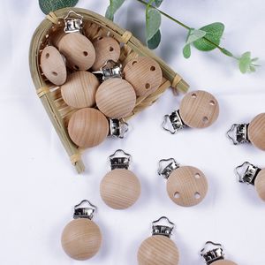 Держатели сочителя клипы 20 Buah лот Klip Dot Kayu Beech Aksesori Menyusui Mainan Gigit Diy Rantai Boneka Bayi 230516