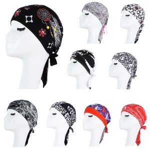 Bisiklet Kapakları Maskeler Baskı Korsan Bandana Erkek Kadın Headwraps Bisiklet Headband Headbloth Ter Wicking Beanie Hiphop Türban Baş Ezti 230515