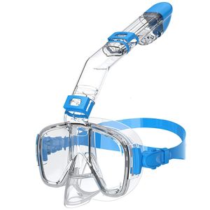 Máscaras de mergulho máscara de mergulho máscara de snorkel antifog dobrável Conjunto de máscara com um sistema completo de tampa seca para engrenagem de snorkel de natação gratuita Adultos para adultos 230515