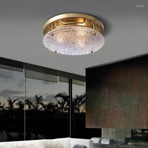 Luzes de teto American Light Luxury Classic Copper Lamp Modern Chinese Bedroom Estudo simples e elegante retro